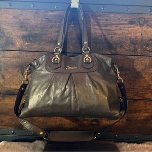 COACH Ashley Leather Carryall Shoulder Bag F15513 – Gold Hardware